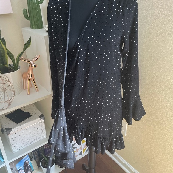 Polka Dot Wrap Mini Dress - Picture 4 of 8
